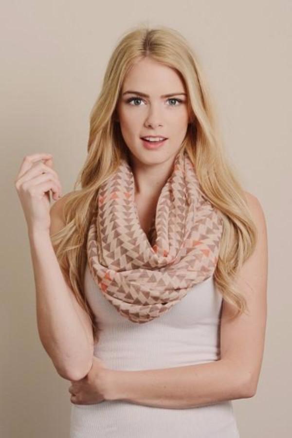 Coral Arrow Infinity Scarf - Bean Concept - Etsy