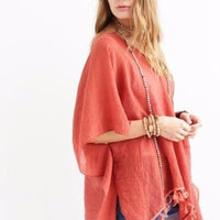 Rust Orange Beach Cover Up Kimono - Bean Concept - Etsy