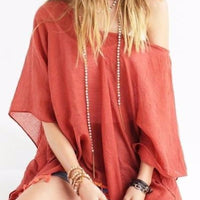 Rust Orange Beach Cover Up Kimono - Bean Concept - Etsy