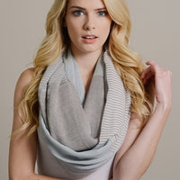 Soft Stripe and Colorblock Infinity Scarf - Bean Concept - Etsy