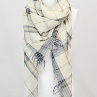 Plaid Classic Multihued Plaid Scarf with Baby Fringes - Bean Concept - Etsy