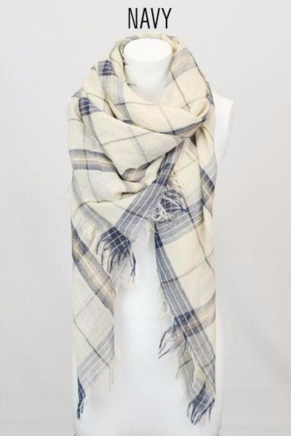 Plaid Classic Multihued Plaid Scarf with Baby Fringes - Bean Concept - Etsy