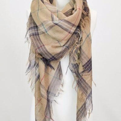 Plaid Classic Multihued Plaid Scarf with Baby Fringes - Bean Concept - Etsy