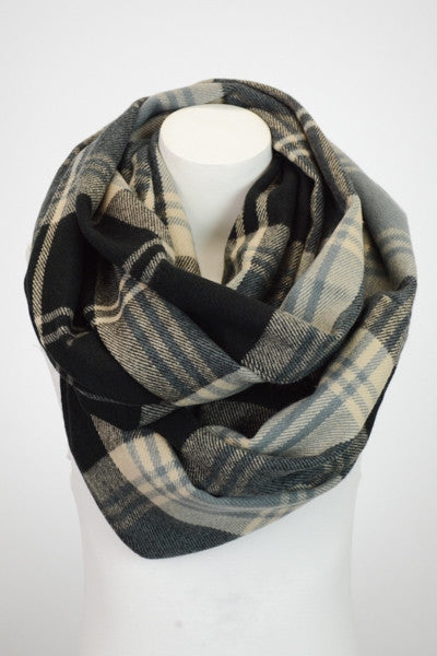 Plaid Blanket Infinity Scarf - Bean Concept - Etsy