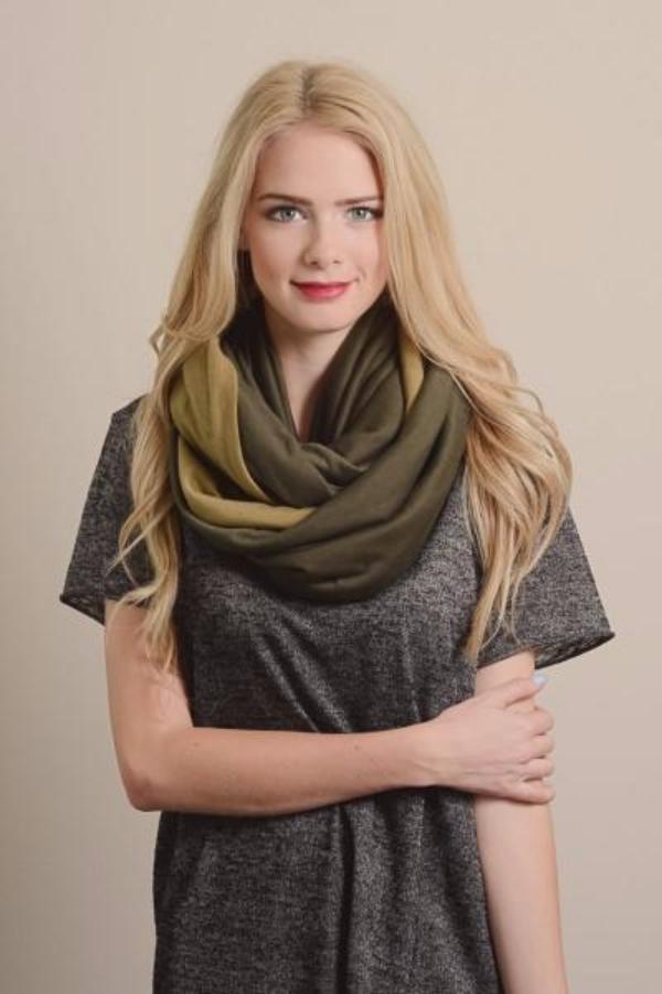 Olive Green Nursing Jersey Infinity Scarf - Bean Concept - Etsy