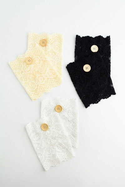 Soft Lace Boot Cuffs with Buttons - Bean Concept - Etsy