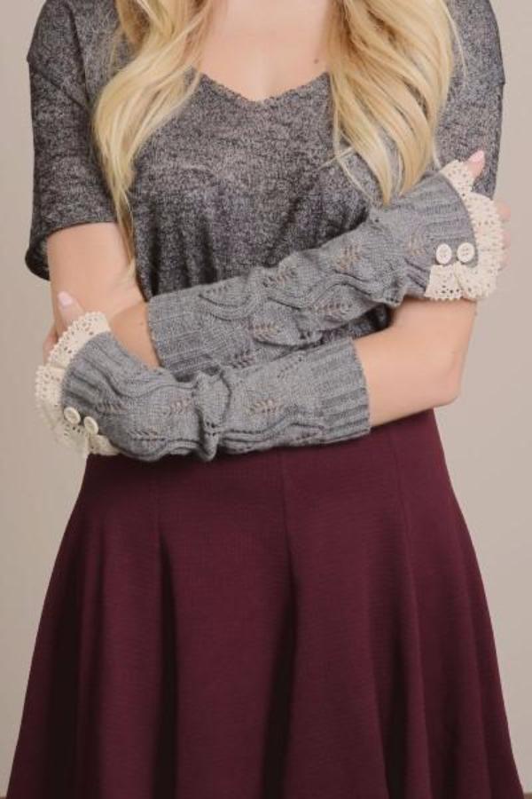 Gray Cozy Lace Hand Warmers Gloves - Bean Concept - Etsy
