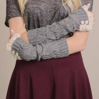 Gray Cozy Lace Hand Warmers Gloves - Bean Concept - Etsy