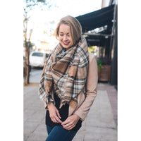 Plaid Blanket Scarf - Bean Concept - Etsy