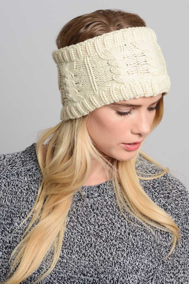OATMEAL WINTER KNITTED HEADBAND TURBAND - Bean Concept - Etsy