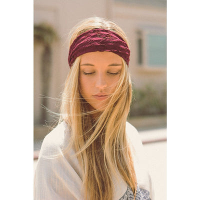 Burgundy Red Lace Headband - Bean Concept - Etsy