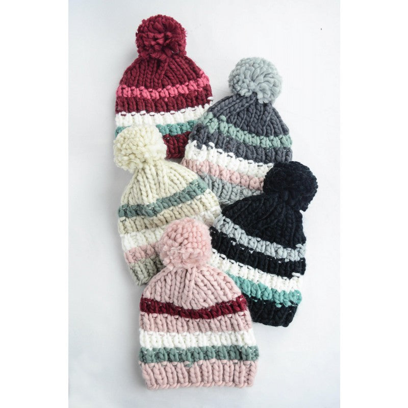 Color Block Knit Beanie - Bean Concept - Etsy