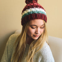 Color Block Knit Beanie - Bean Concept - Etsy