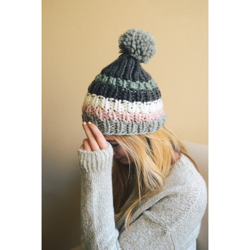 Color Block Knit Beanie - Bean Concept - Etsy