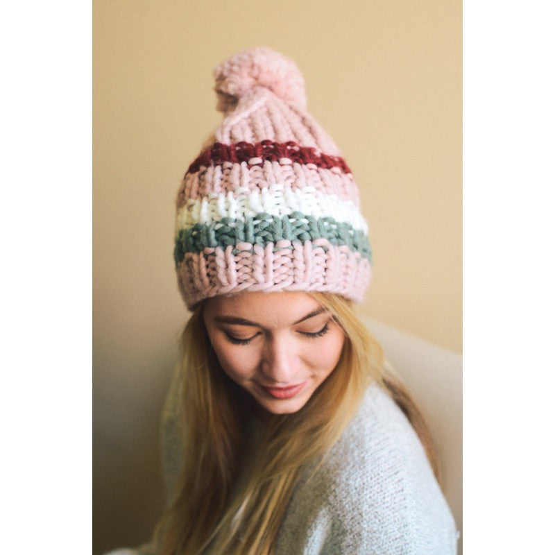 Color Block Knit Beanie - Bean Concept - Etsy