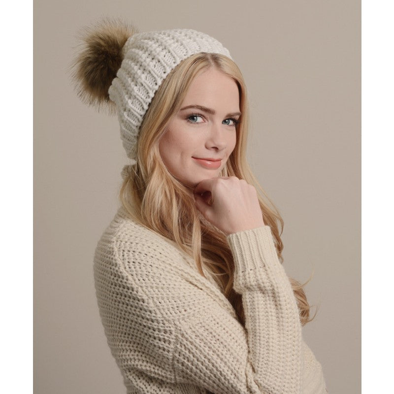 MOCHA BROWN FUR POM BEANIE - Bean Concept - Etsy
