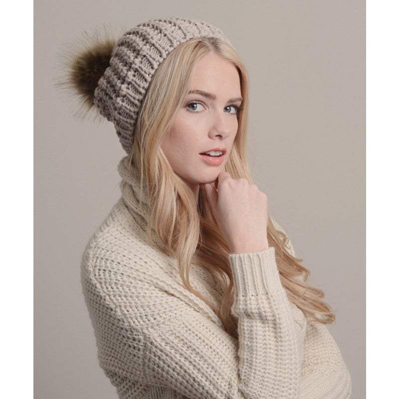 MOCHA BROWN FUR POM BEANIE - Bean Concept - Etsy