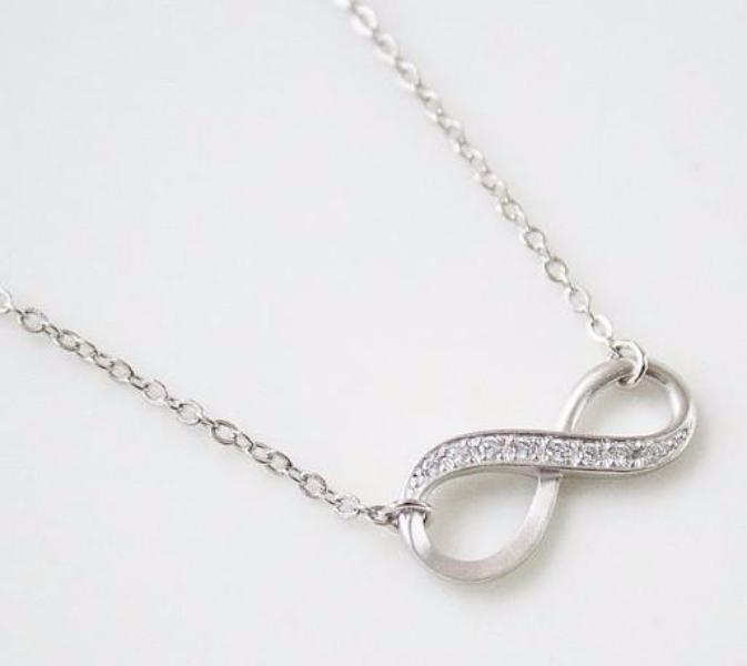Crystal Infinity Necklace in Silver - Bean Concept - Etsy