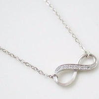 Crystal Infinity Necklace in Silver - Bean Concept - Etsy