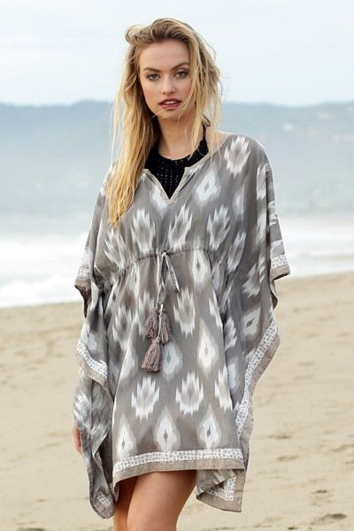 Gray Pattern Beach Cover Up - Bean Concept - Etsy