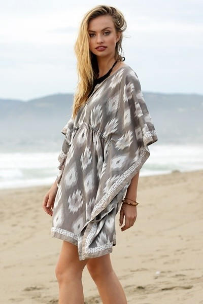 Gray Pattern Beach Cover Up - Bean Concept - Etsy