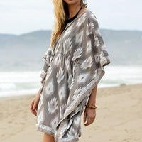 Gray Pattern Beach Cover Up - Bean Concept - Etsy