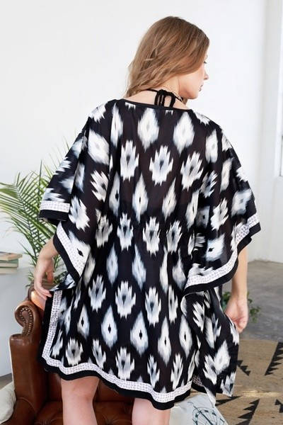 Gray Pattern Beach Cover Up - Bean Concept - Etsy