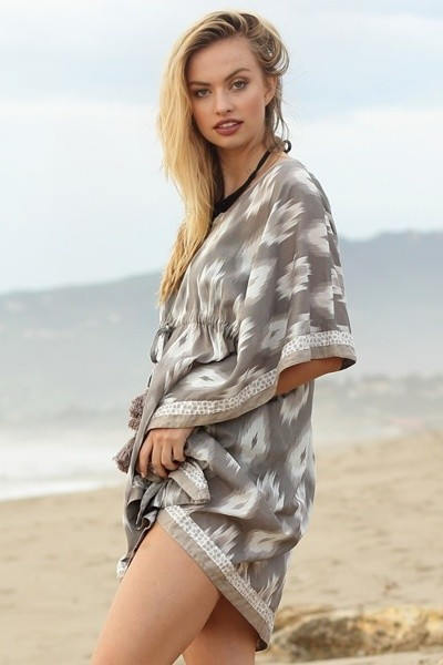Gray Pattern Beach Cover Up - Bean Concept - Etsy