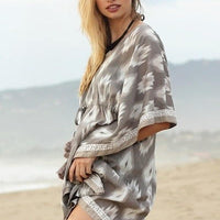 Gray Pattern Beach Cover Up - Bean Concept - Etsy
