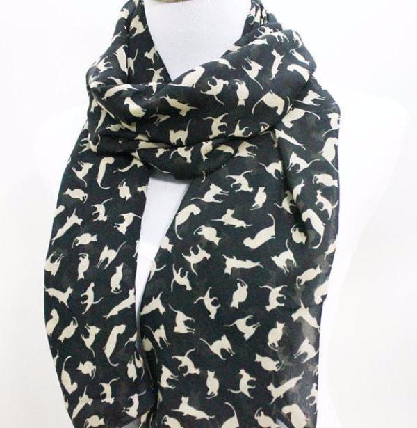 Cat Kitten Chiffon Scarf - Bean Concept - Etsy