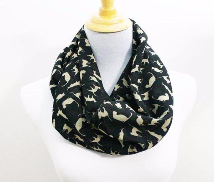 Cat Kitten Chiffon Infinity Scarf - Bean Concept - Etsy