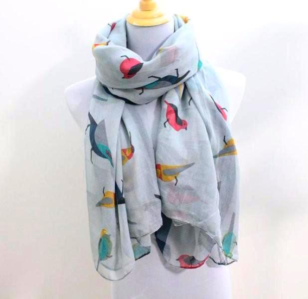 Gray Bird Scarf - Bean Concept - Etsy