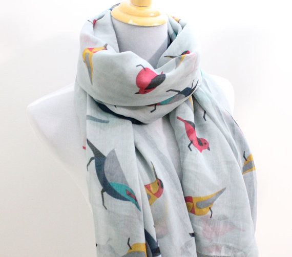 Gray Bird Scarf - Bean Concept - Etsy