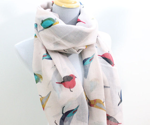 Pink Bird Scarf - Bean Concept - Etsy