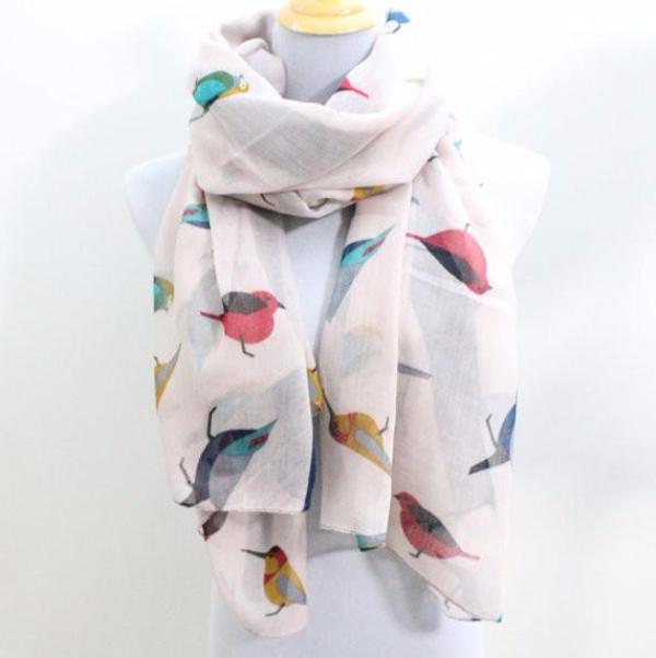 Pink Bird Scarf - Bean Concept - Etsy