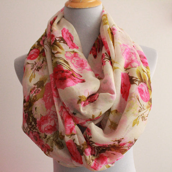 Roses Spring Infinity Scarf - Bean Concept - Etsy