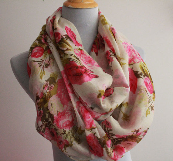 Roses Spring Infinity Scarf - Bean Concept - Etsy