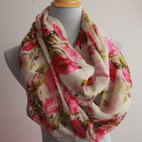 Roses Spring Infinity Scarf - Bean Concept - Etsy