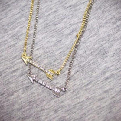 Crystal Arrow Necklace in Gold or Silver - Bean Concept - Etsy
