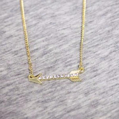 Crystal Arrow Necklace in Gold or Silver - Bean Concept - Etsy
