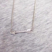 Crystal Arrow Necklace in Gold or Silver - Bean Concept - Etsy