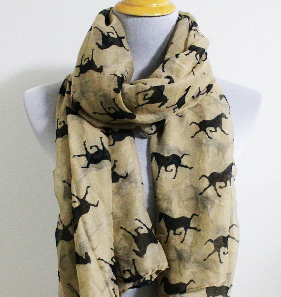 Horses Scarf - Bean Concept - Etsy