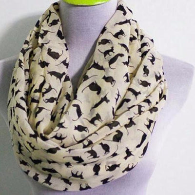 Cat Kitten Chiffon Infinity Scarf - Bean Concept - Etsy