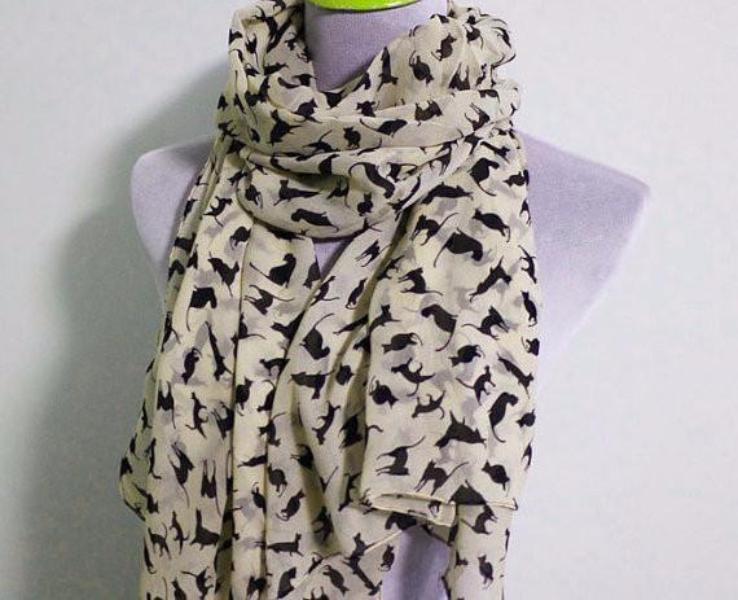 Cat Kitten Chiffon Scarf - Bean Concept - Etsy