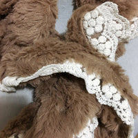 Mocha Brown Scarf with Lace Trim - Bean Concept - Etsy
