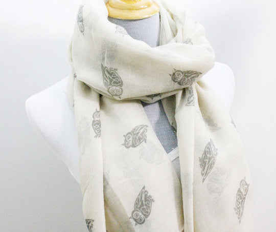Light Beige Owl Scarf - Bean Concept - Etsy
