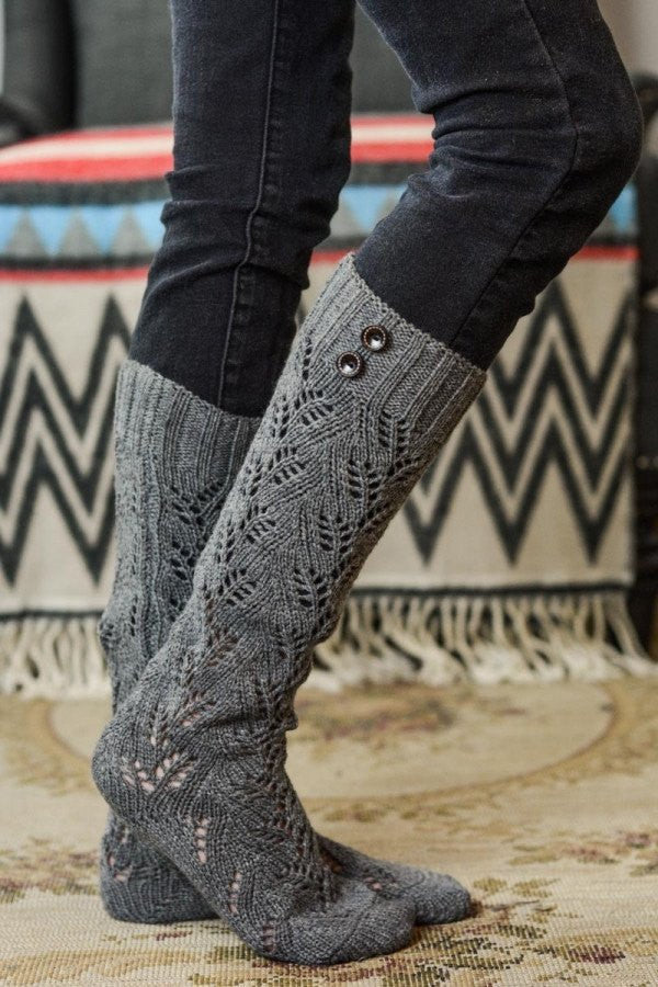 Brown Knitted Buttoned Leg Warmers - Bean Concept - Etsy