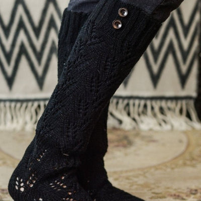 Black Buttoned Leg Warmers - Bean Concept - Etsy