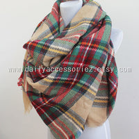 Plaid Tartan Blanket Scarf - Bean Concept - Etsy