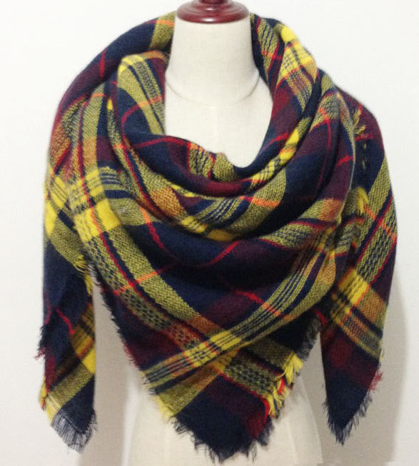Pink Green Plaid Blanket Scarf - Bean Concept - Etsy